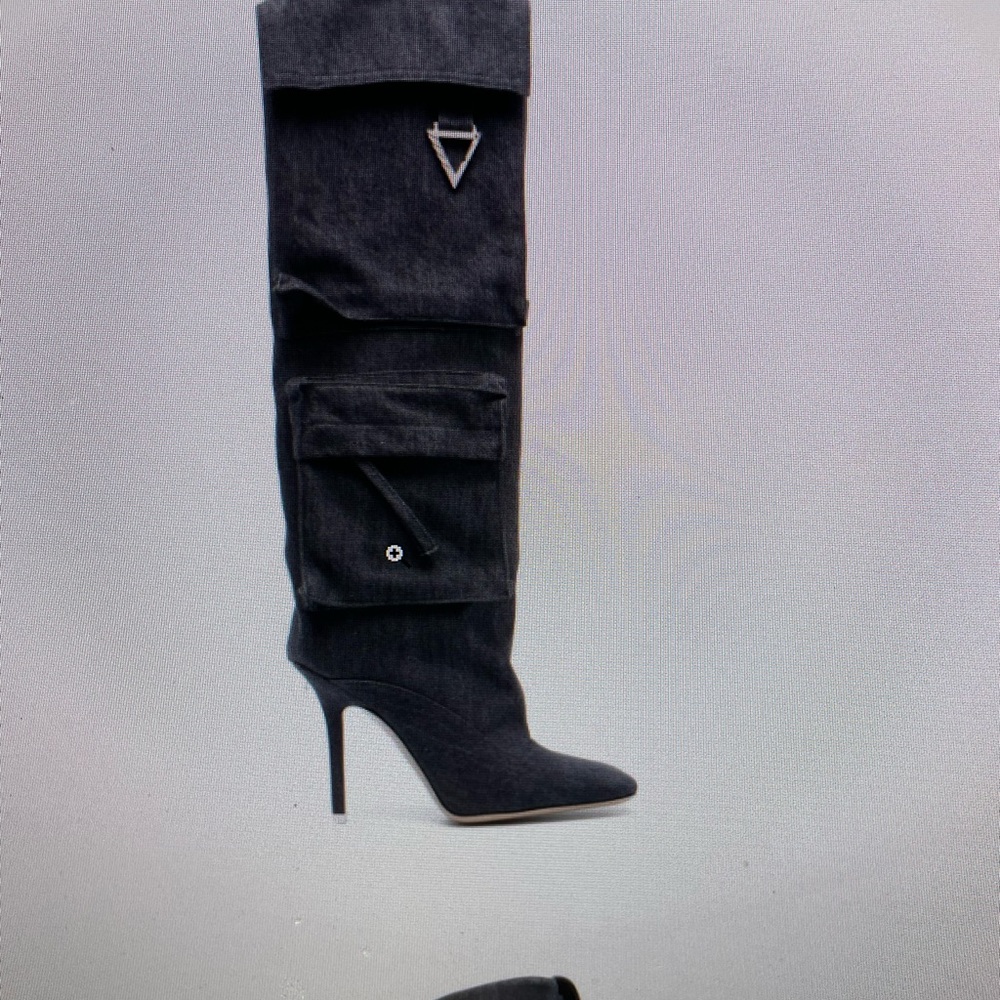 The Attico Sienna Patch-Pocket Square Toe Boots 6